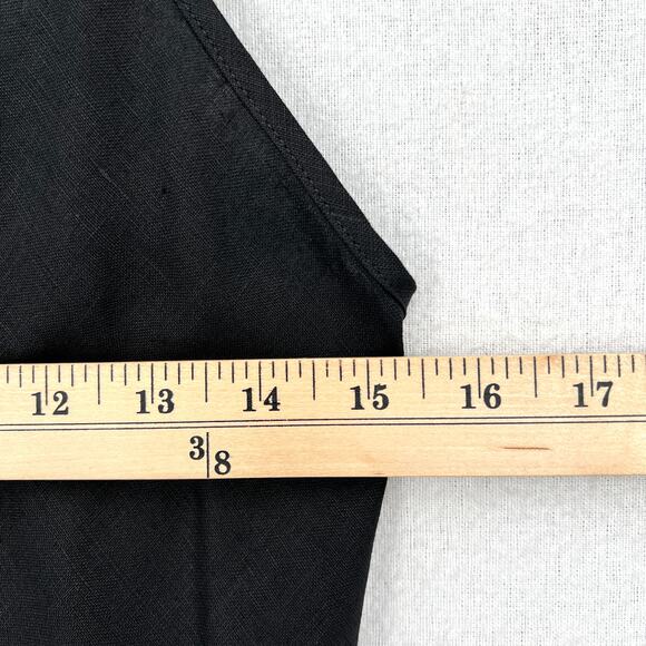 ENZA COSTA Linen Bias Slip Dress Womens Small Black Mini Spaghetti Strap Travel - Picture 12 of 15
